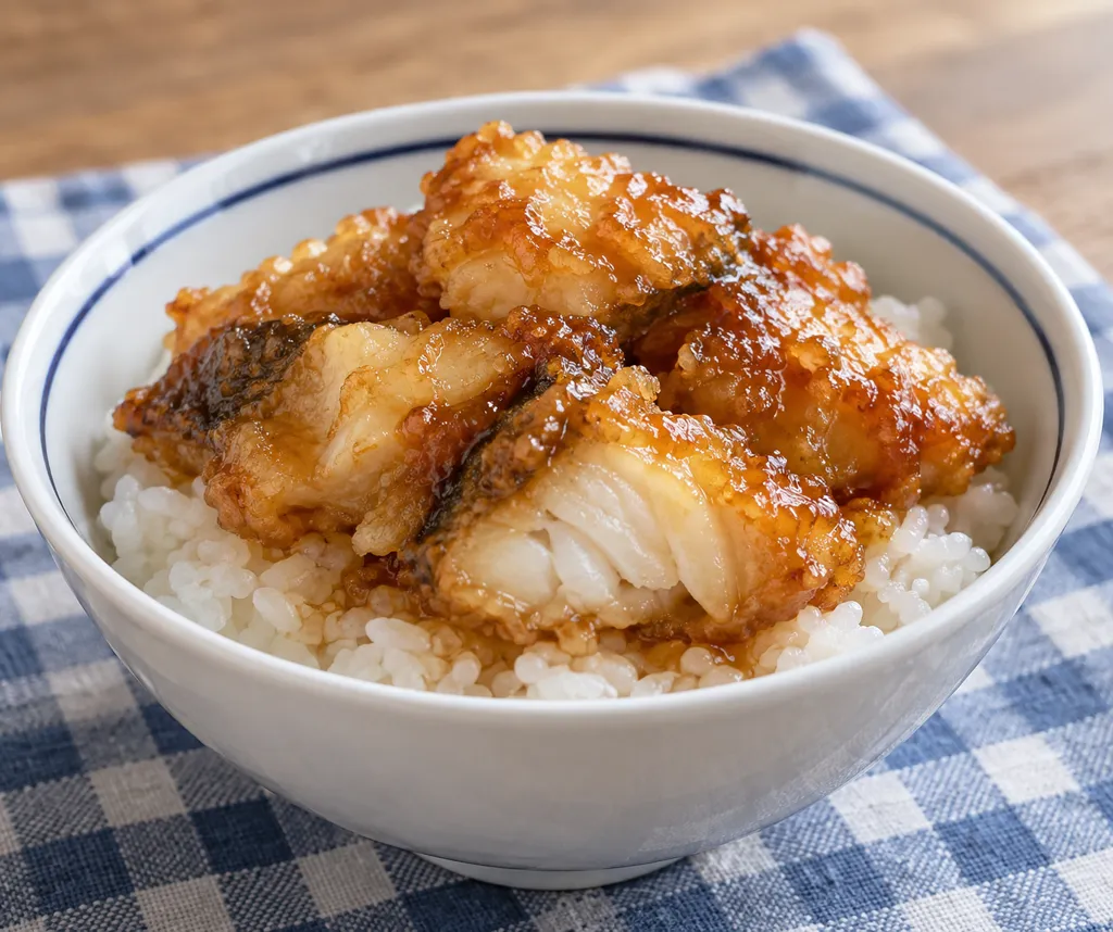 たらの甘辛から揚げ丼の完成イメージ