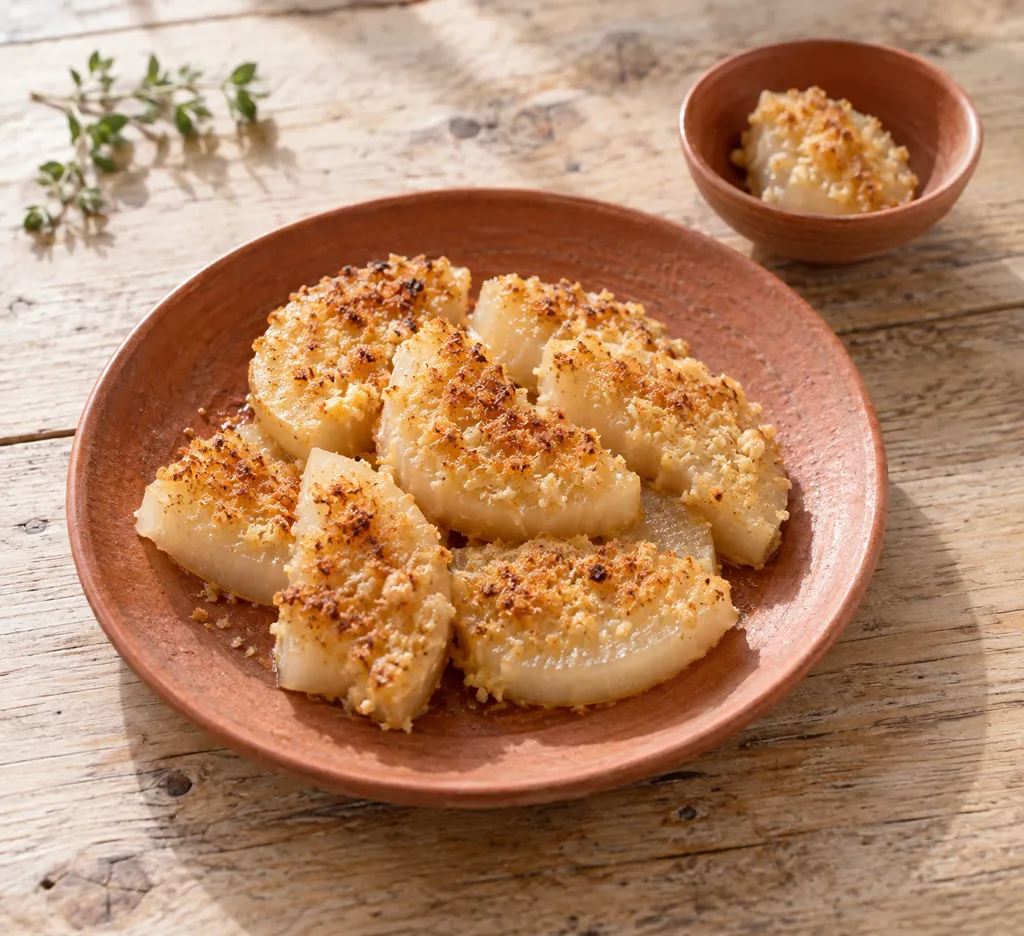 大根の味噌マヨパン粉焼きの完成イメージ
