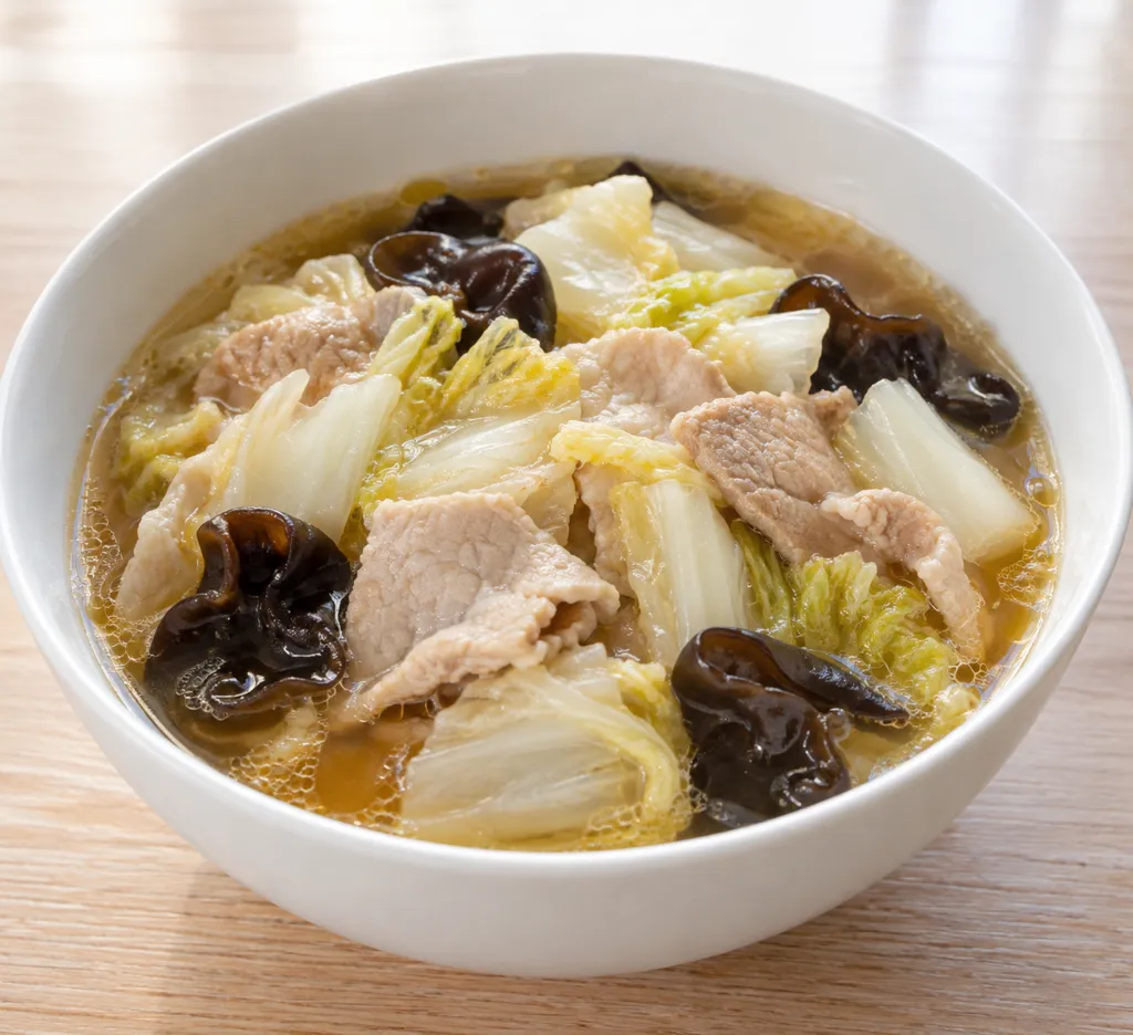 時短豚もも肉と白菜の酸菜風鍋の完成イメージ