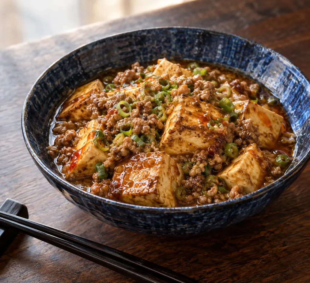 豚ひき肉とねぎの麻婆豆腐の完成イメージ