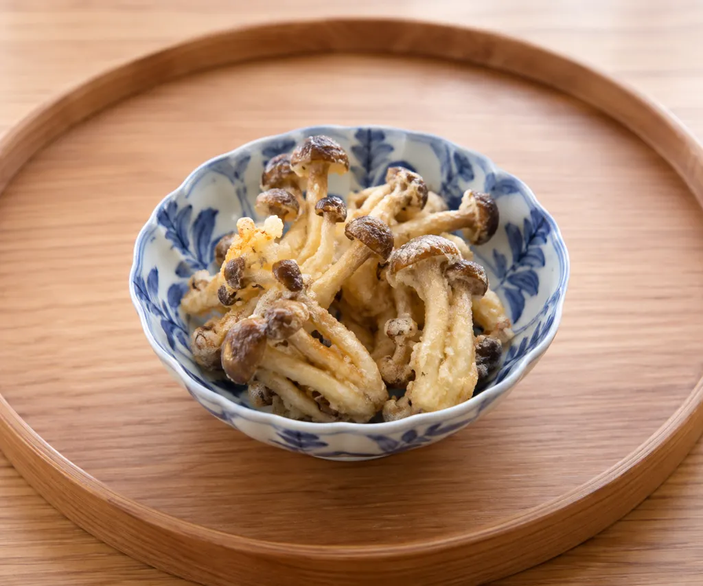 しめじのだし風味薄衣揚げ焼きの完成イメージ