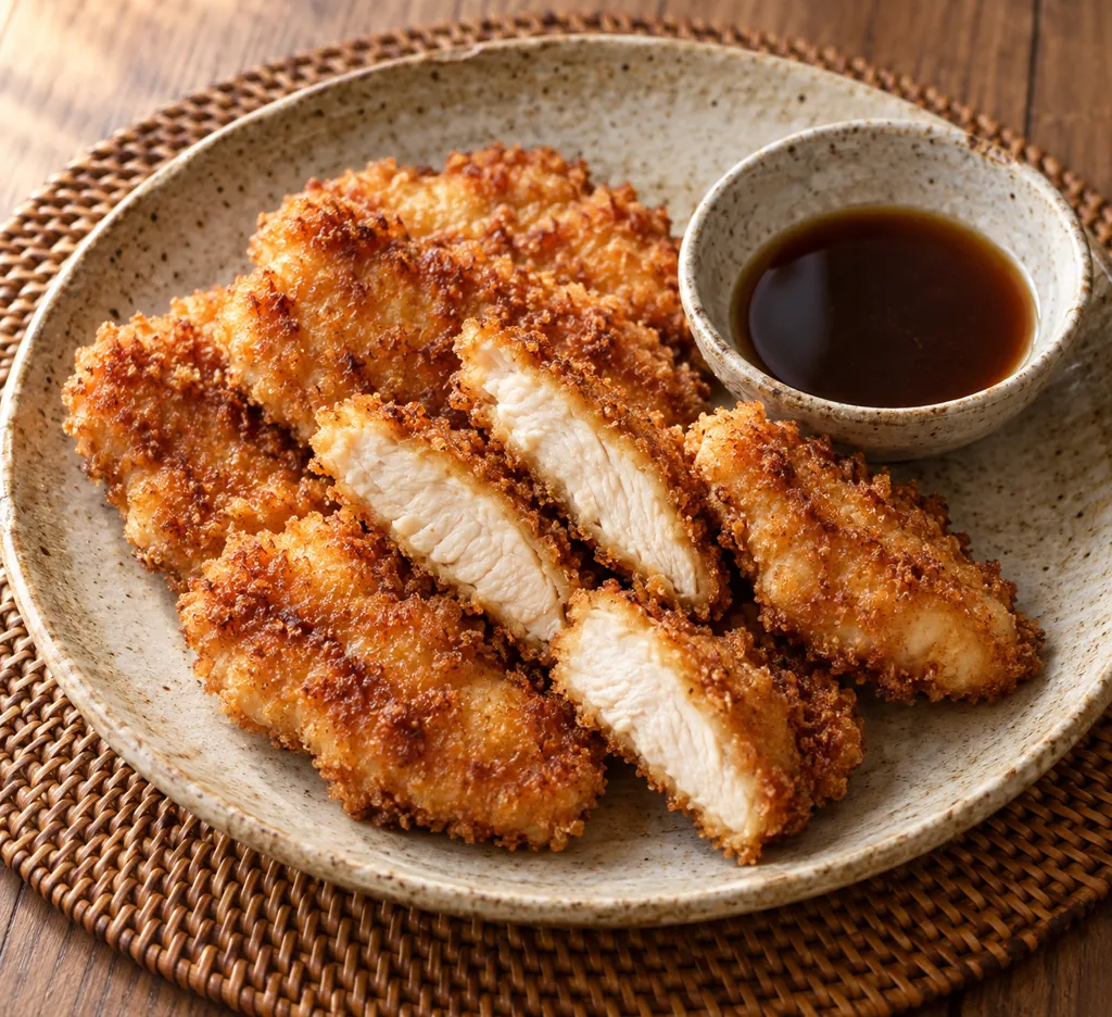 時短鶏むね肉の醤油だれカツの完成イメージ