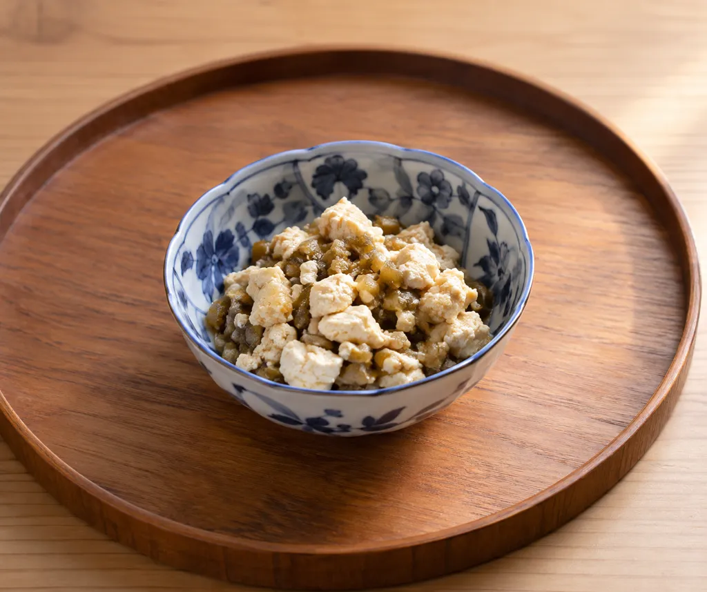 ザーサイと豆腐の炒り煮の完成イメージ