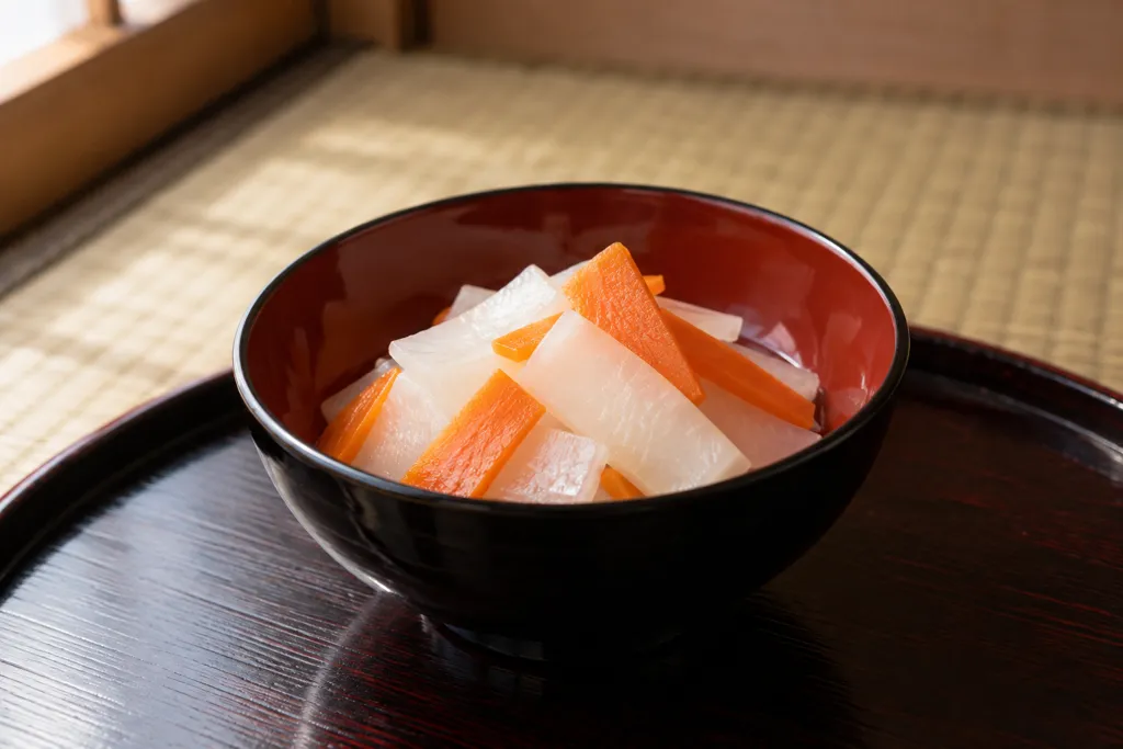 大根とにんじんの浅漬けの完成イメージ