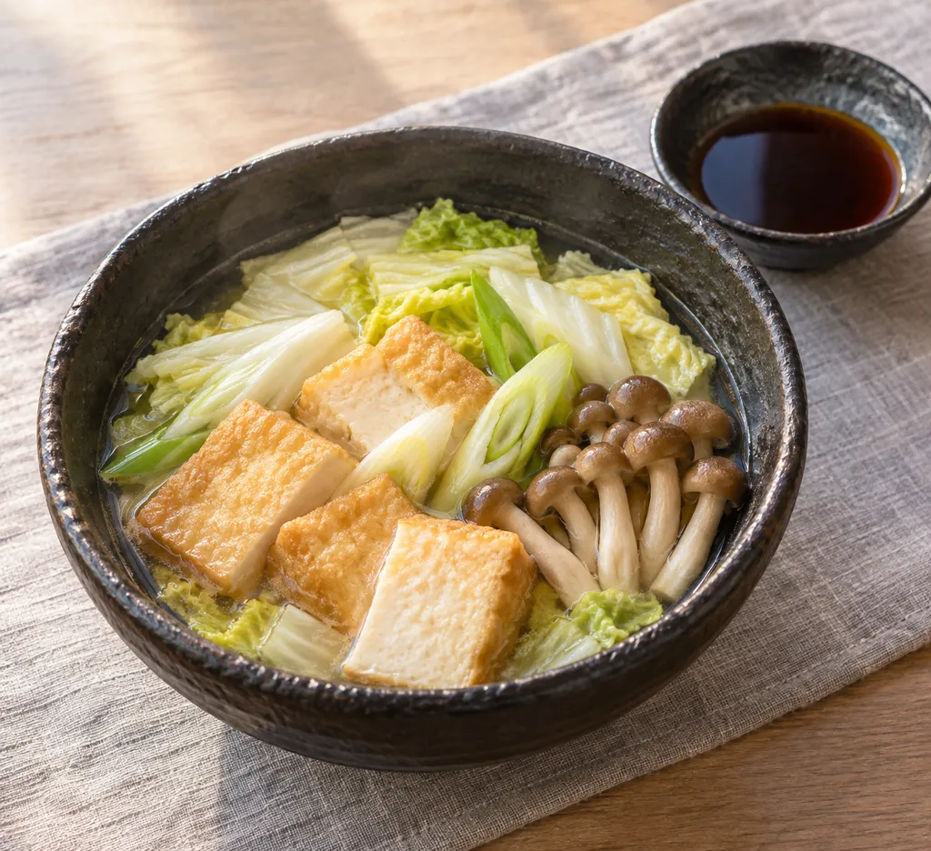 厚揚げと白菜の寄せ鍋の完成イメージ