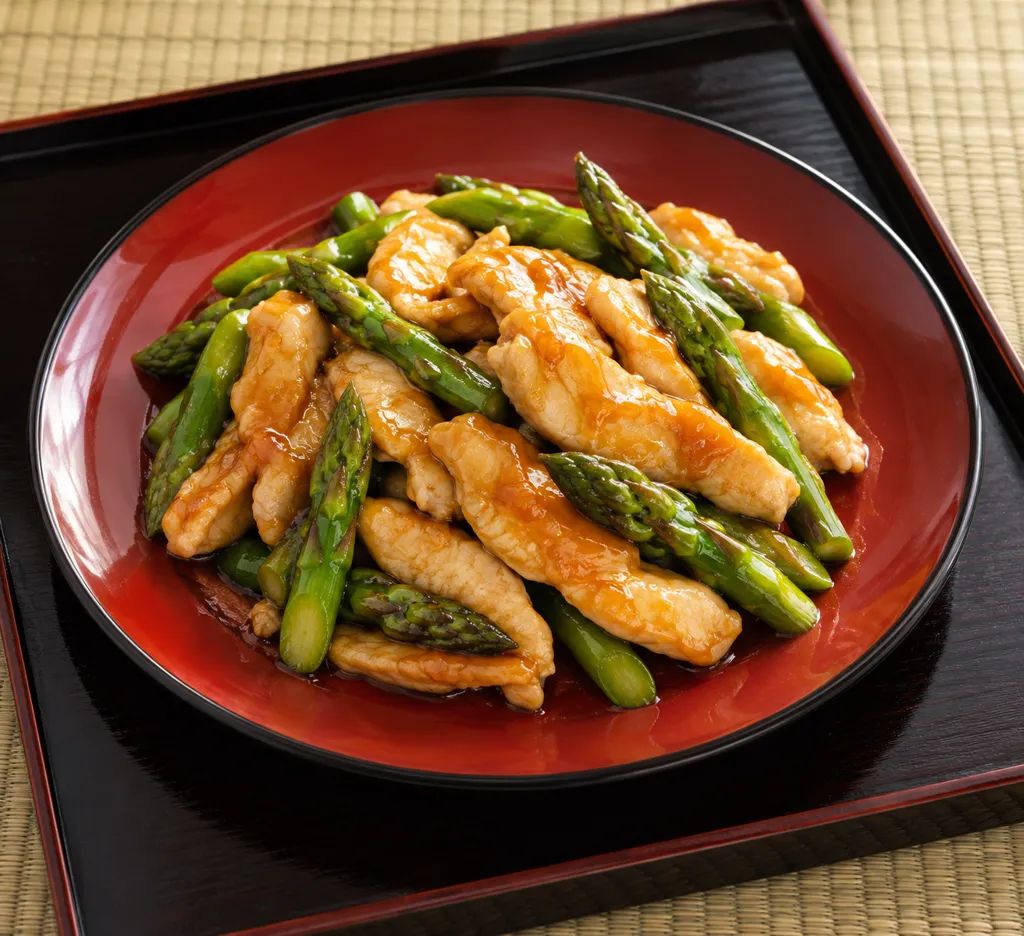 鶏むね肉とアスパラガスのにんにく南蛮の完成イメージ