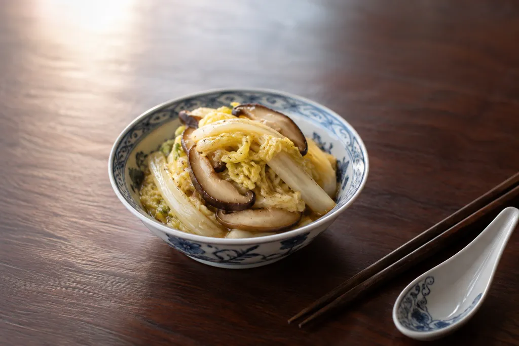 白菜としいたけの中華ごま油和えの完成イメージ