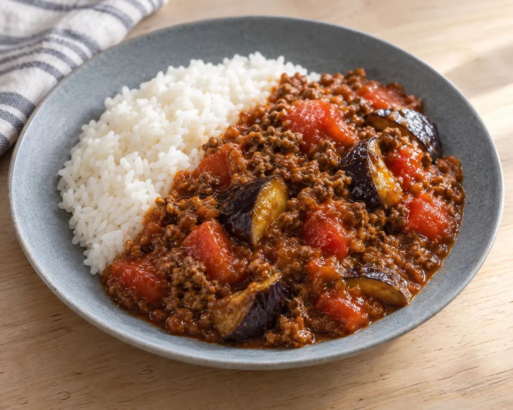 牛ひき肉とトマトの洋風カレーの完成イメージ