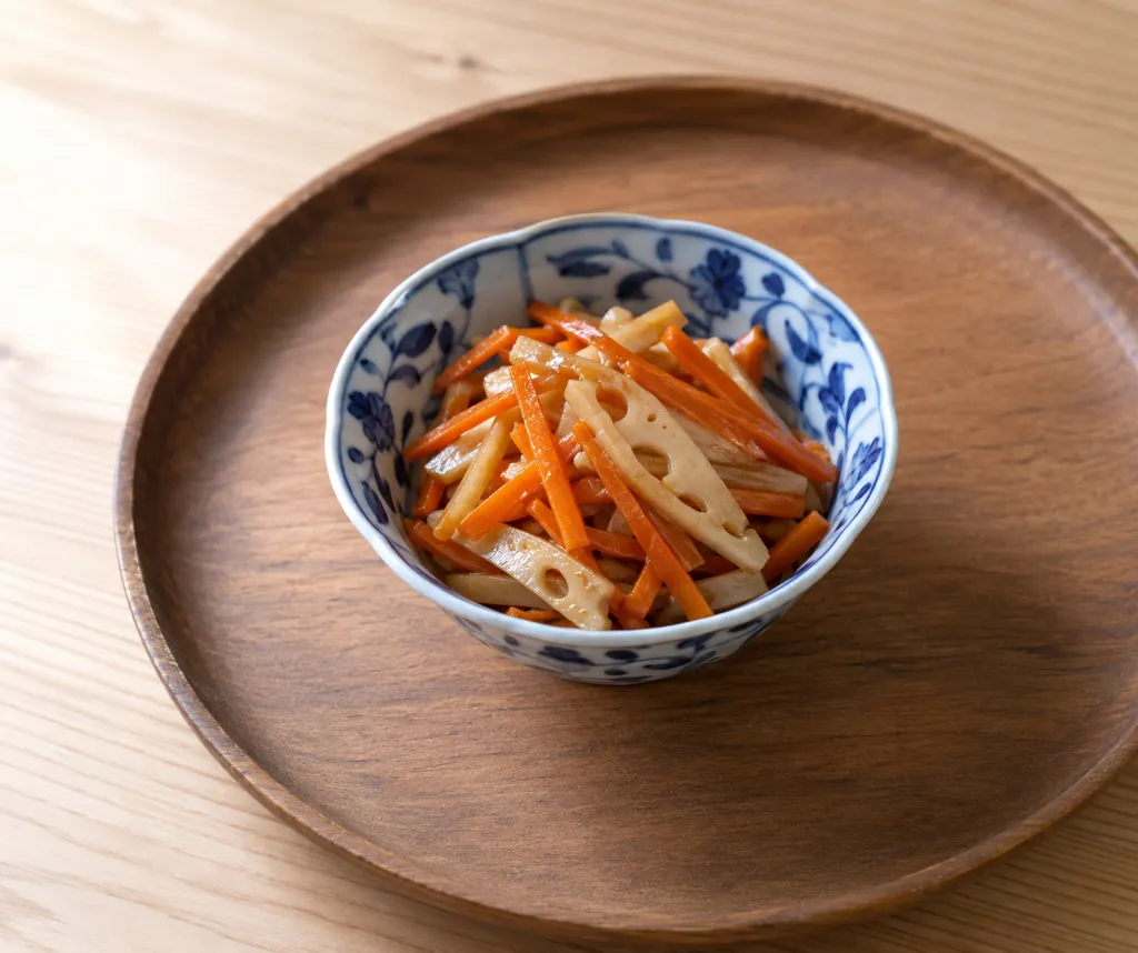 にんじんとれんこんのきんぴらの完成イメージ