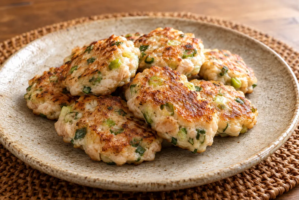 はんぺんとツナのねぎ入り落とし焼きの完成イメージ