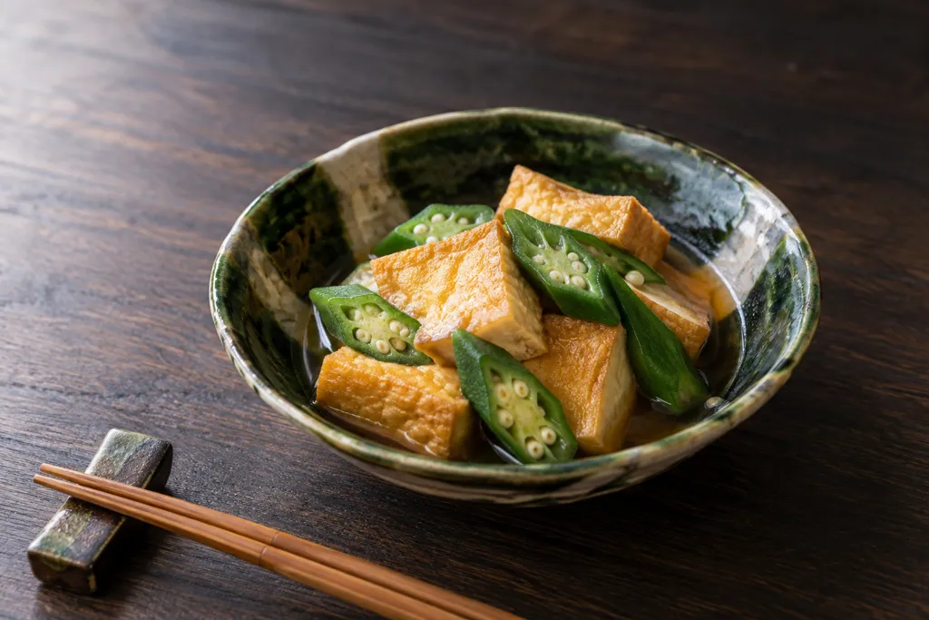 厚揚げとオクラのしょうが煮の完成イメージ