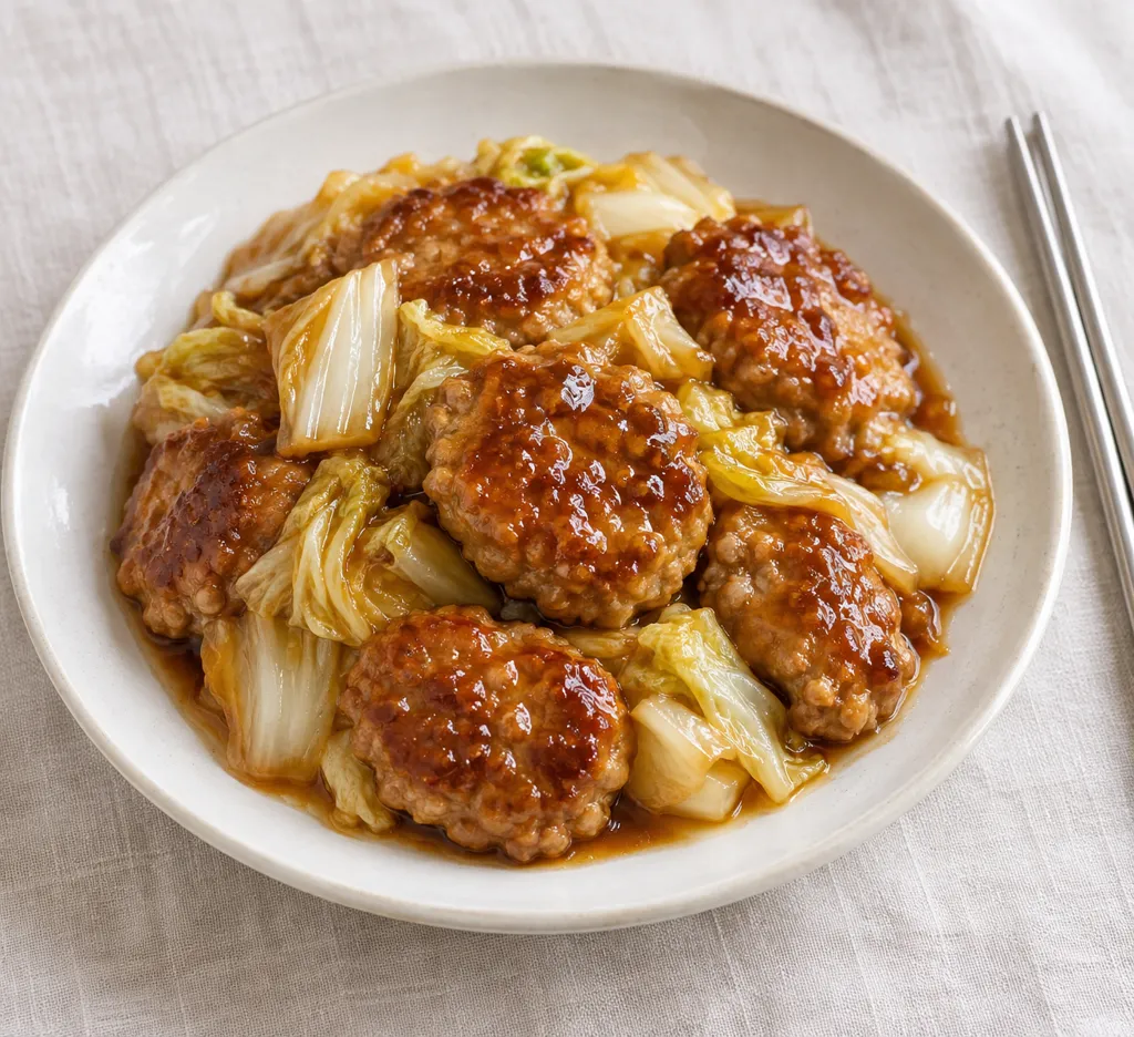 白菜の甘辛肉だんごの完成イメージ