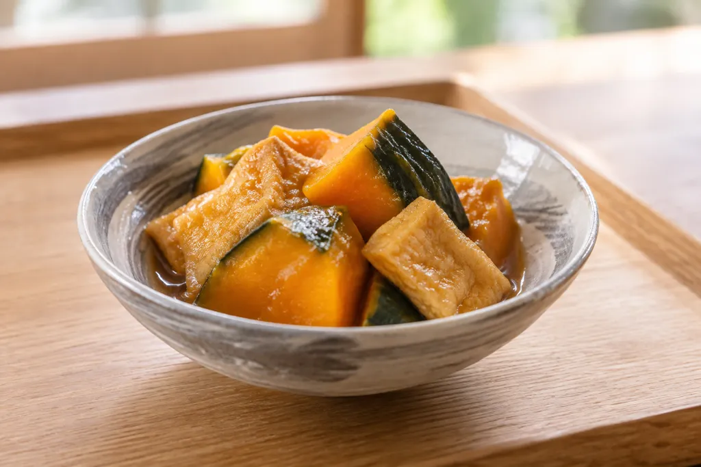 油揚げとかぼちゃの甘辛煮の完成イメージ