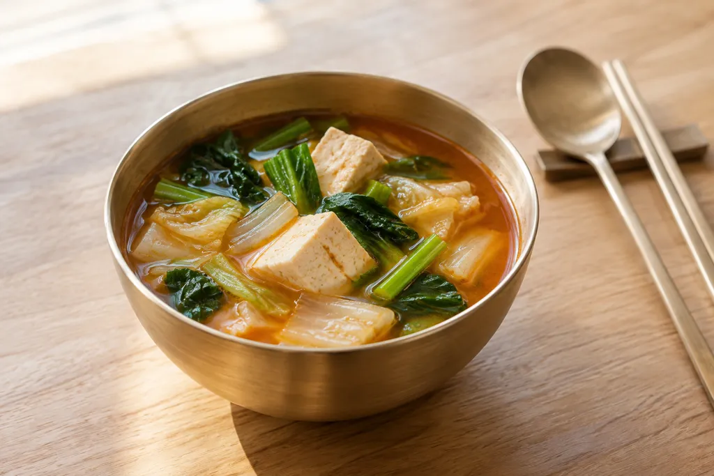 豆腐と白菜の韓国風味噌汁の完成イメージ