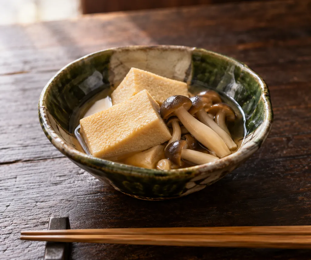 高野豆腐としめじの含め煮の完成イメージ