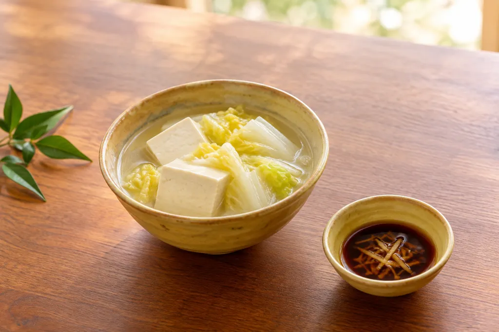 白菜の湯豆腐の完成イメージ