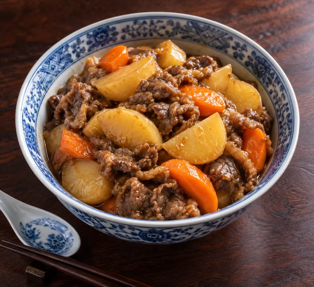 時短牛こまとにんじんの中華肉じゃがの完成イメージ
