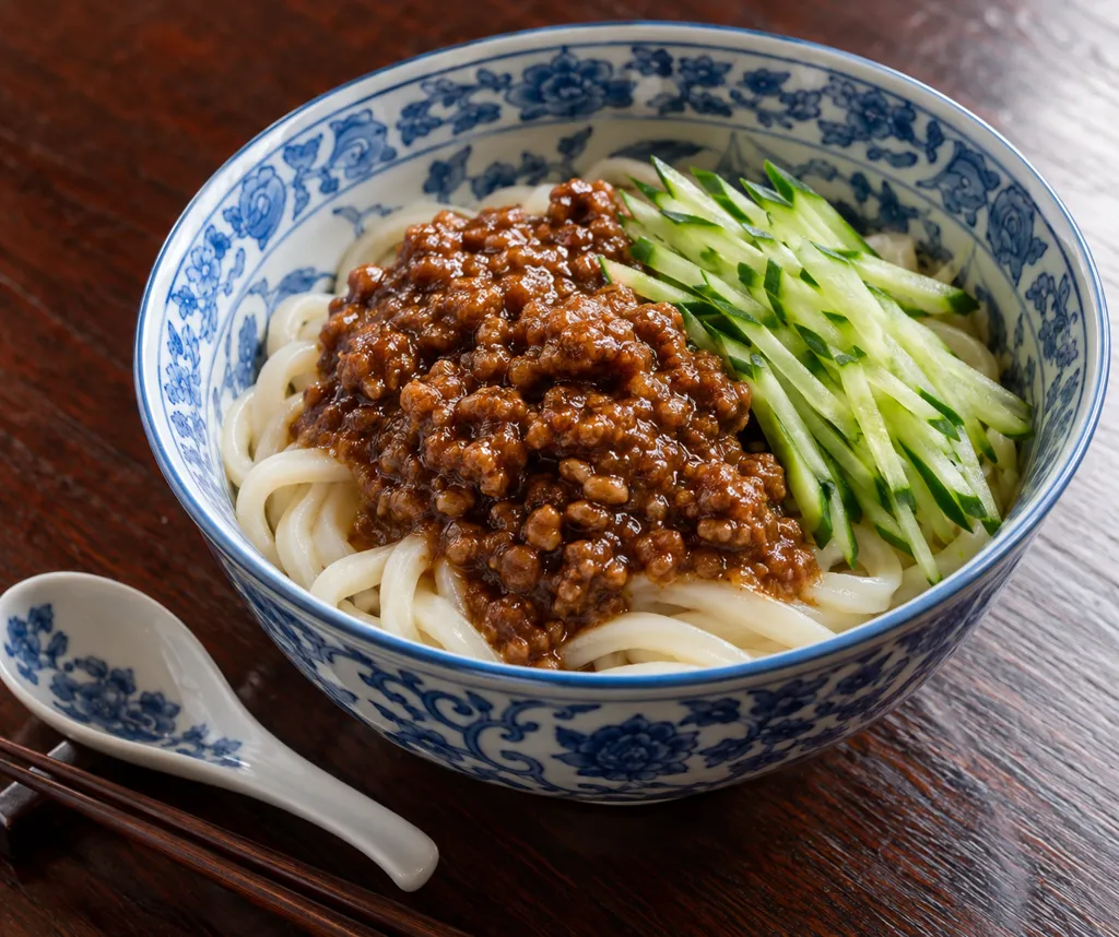 豚ひき肉ときゅうりのジャージャーうどんの完成イメージ