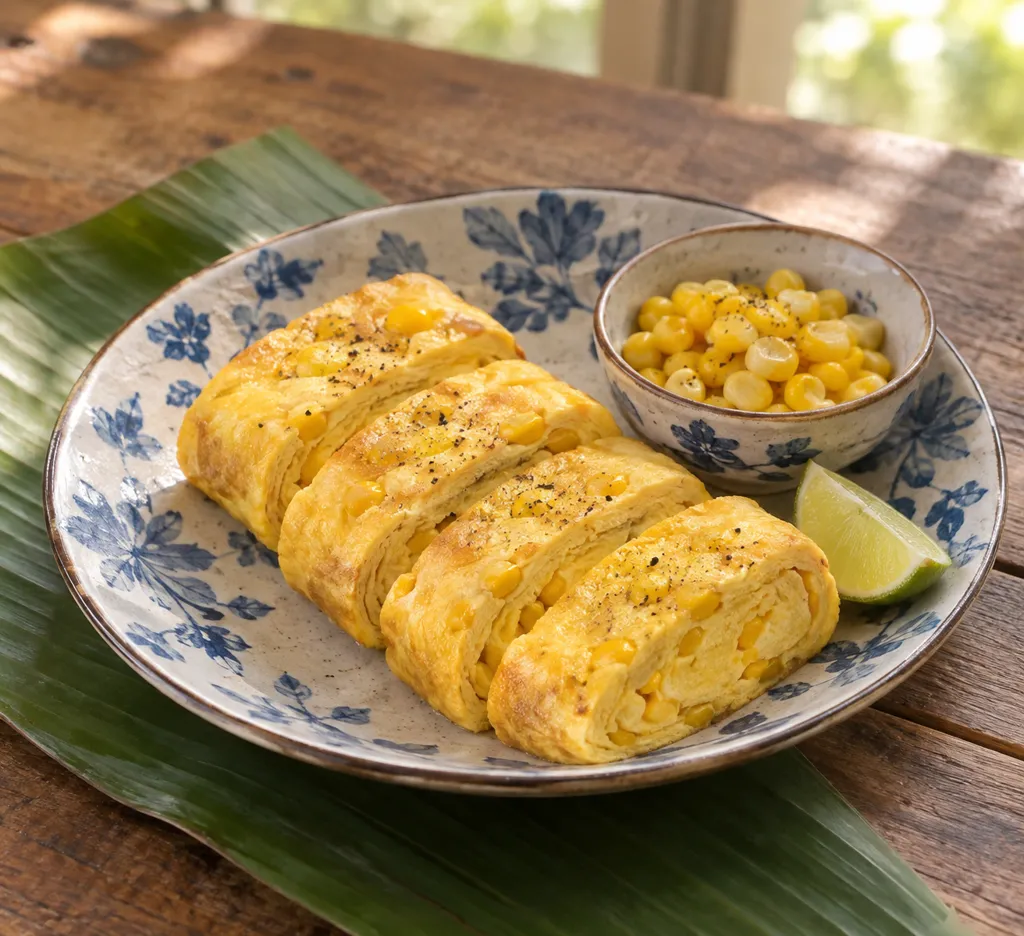 とうもろこしの卵焼きの完成イメージ
