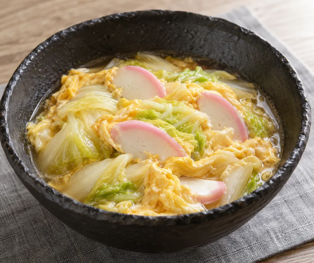 かまぼこと白菜の卵とじの完成イメージ