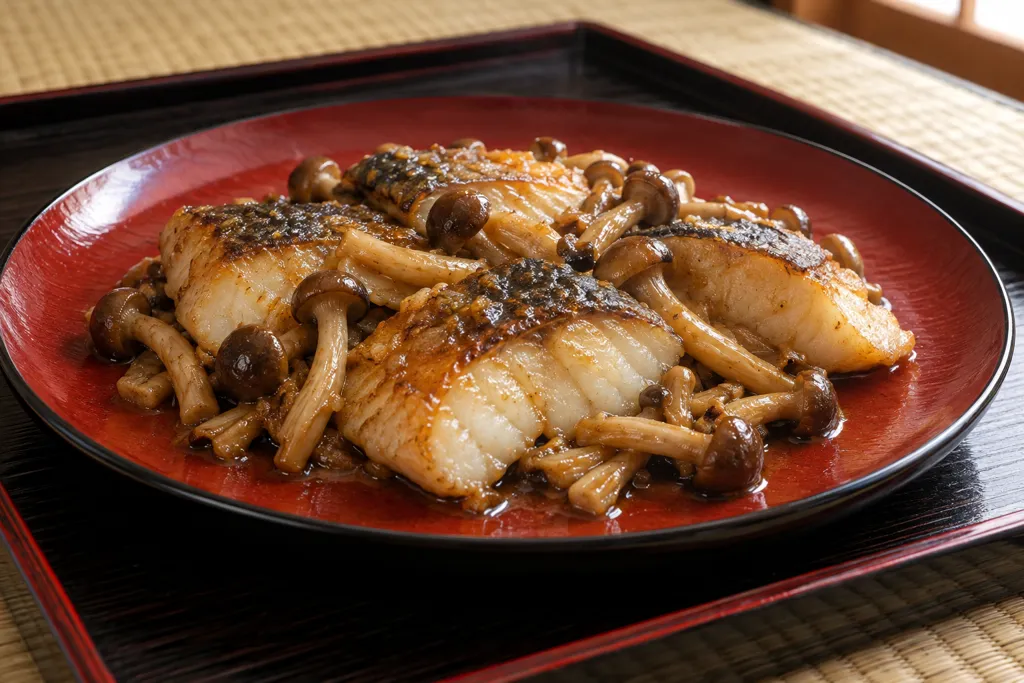 たらとしめじのバター醤油焼きの完成イメージ