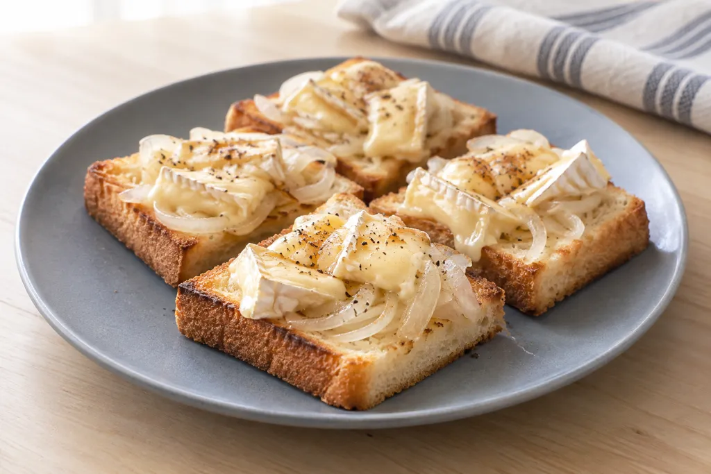 新玉ねぎとパンのチーズトーストの完成イメージ