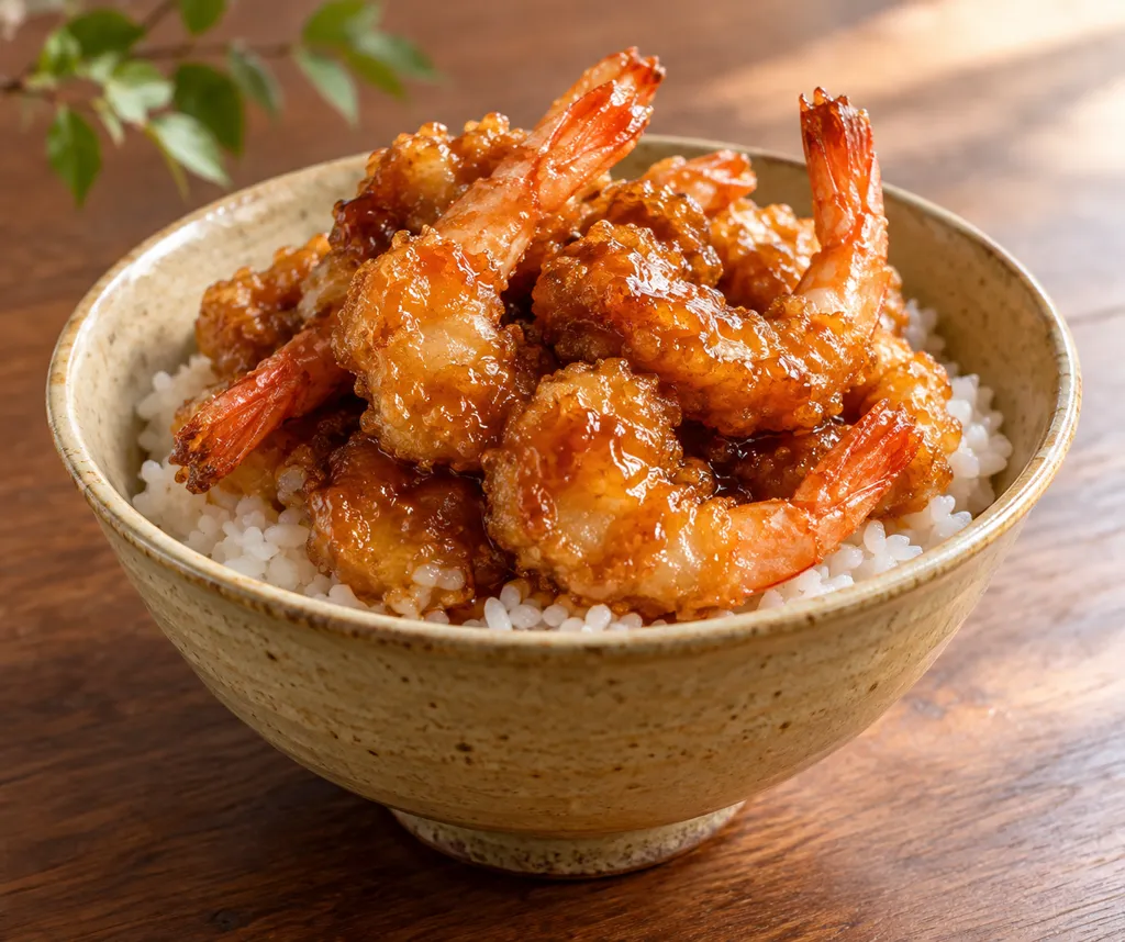 えびの甘酢から揚げ丼の完成イメージ