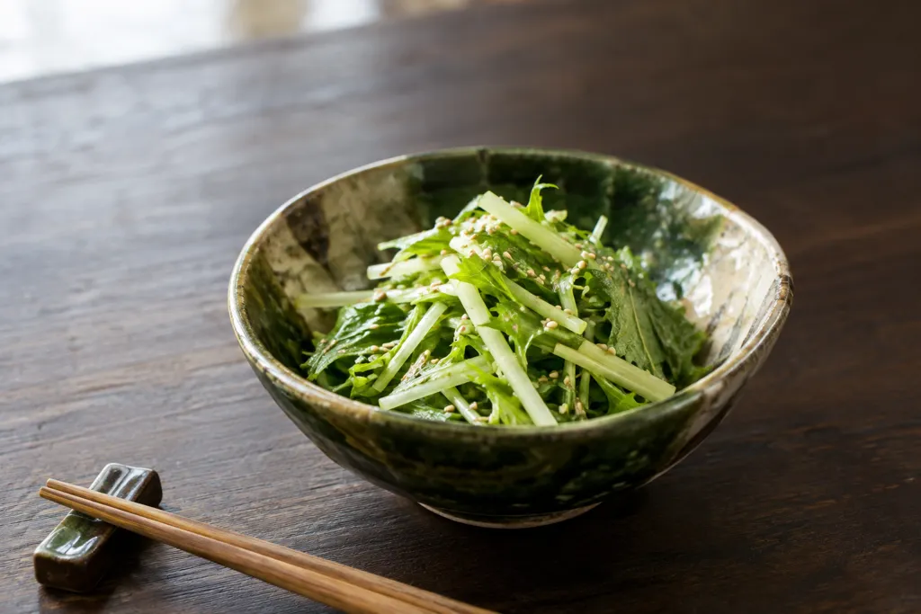 水菜のしょうが和えの完成イメージ