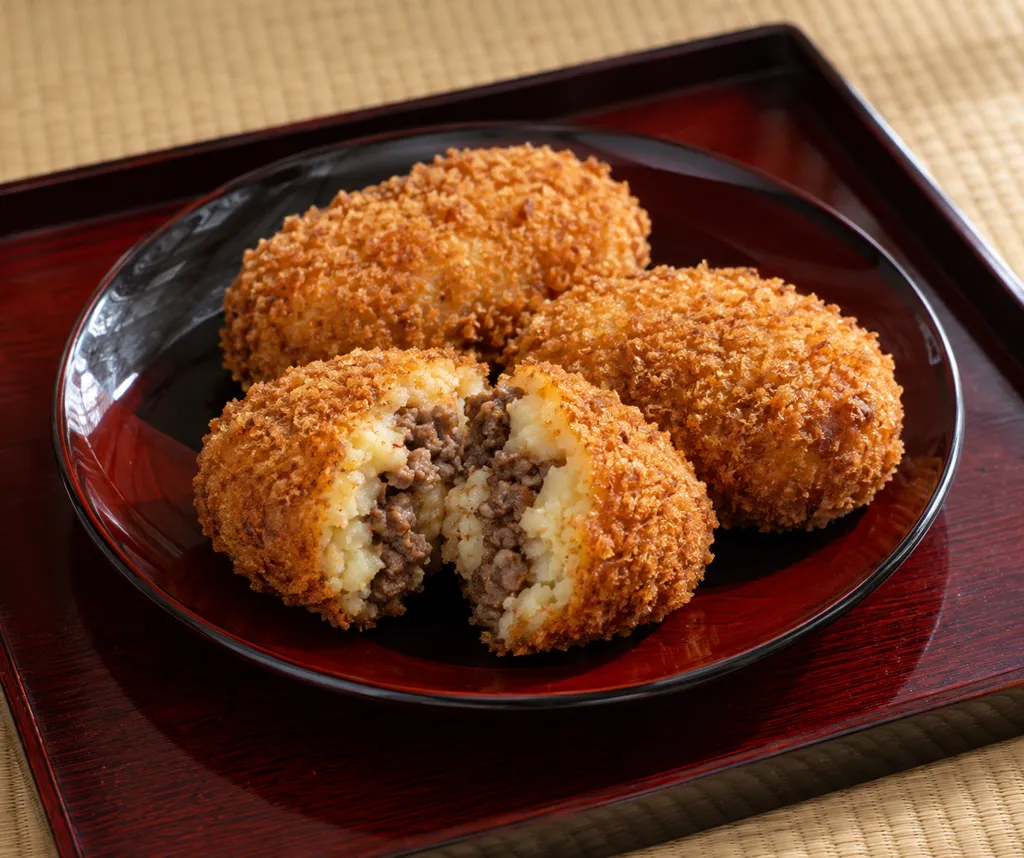 じゃがいもと牛ひき肉の甘辛コロッケの完成イメージ