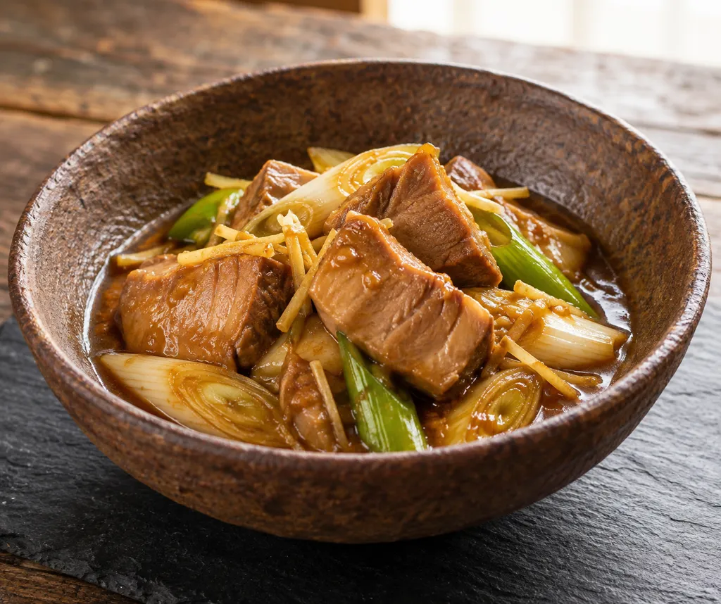 まぐろとねぎのしょうが味噌煮の完成イメージ