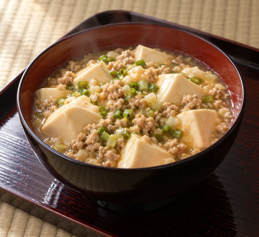 鶏ひき肉とねぎの麻婆豆腐の完成イメージ
