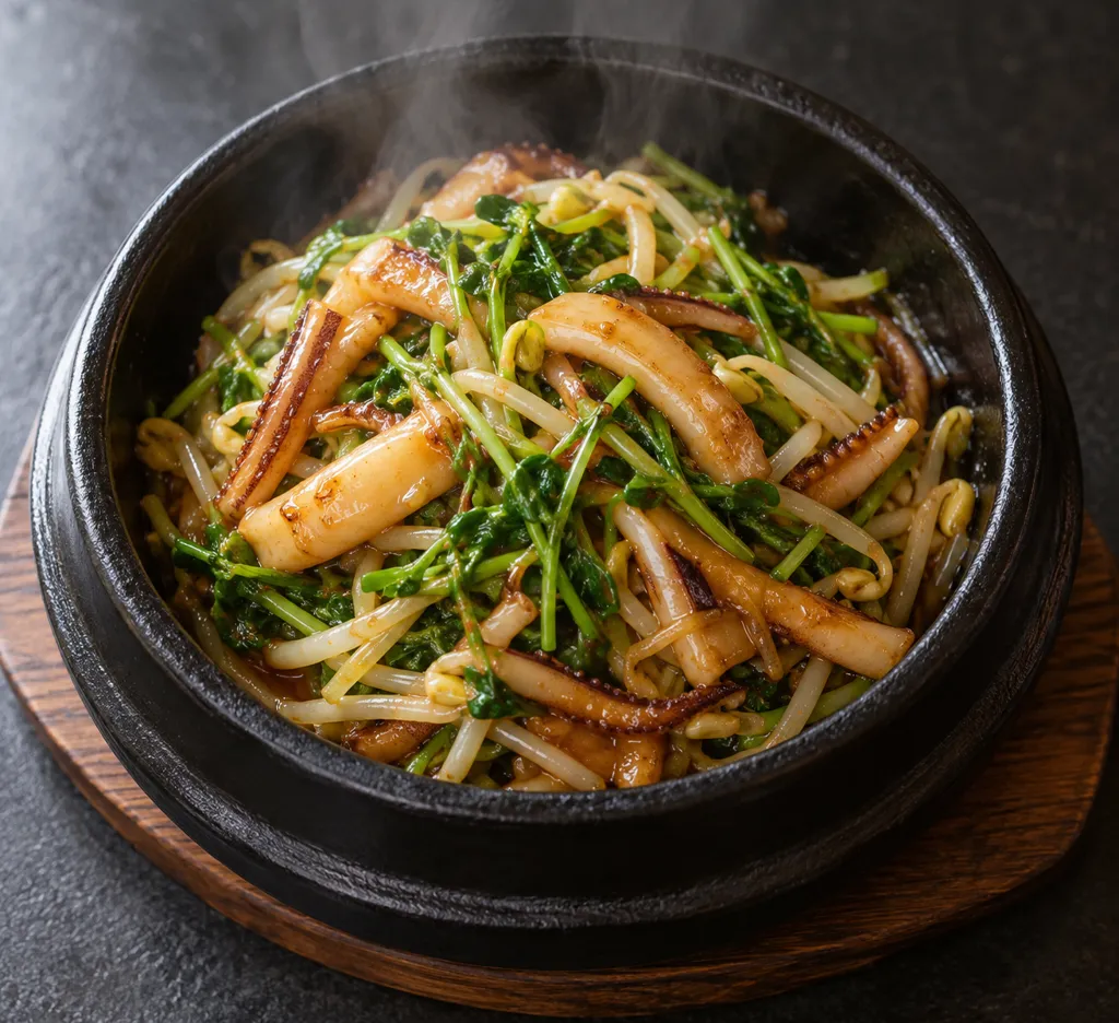 いかと豆苗の甘辛炒めの完成イメージ