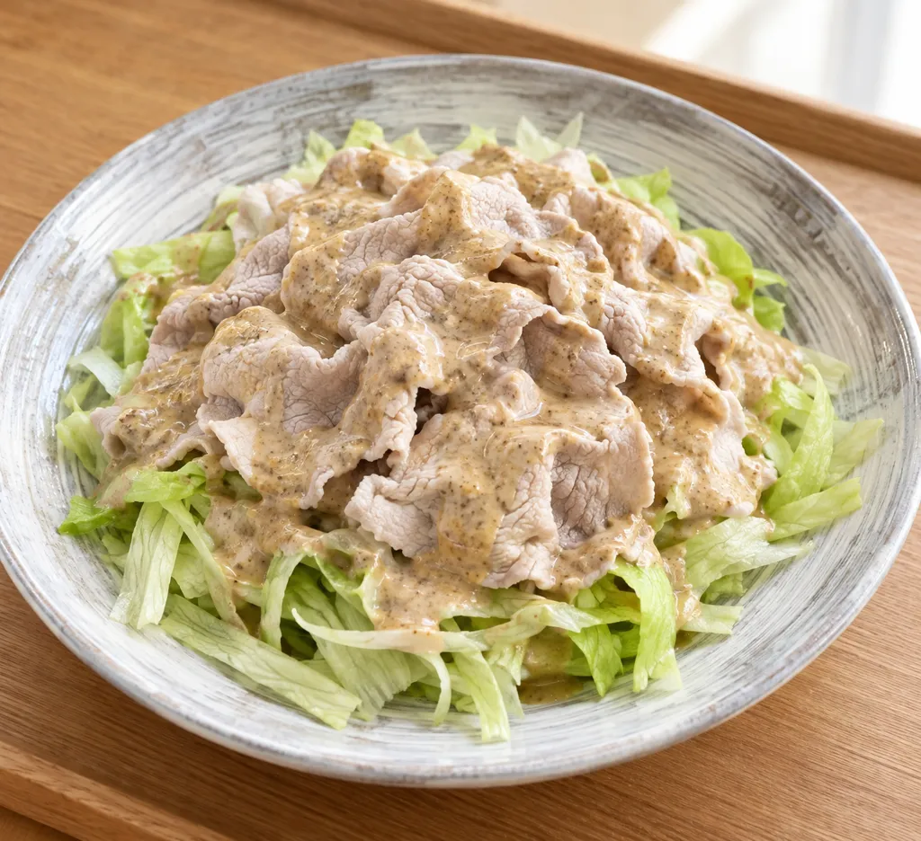 豚ロースとレタスの冷しゃぶごまだれの完成イメージ