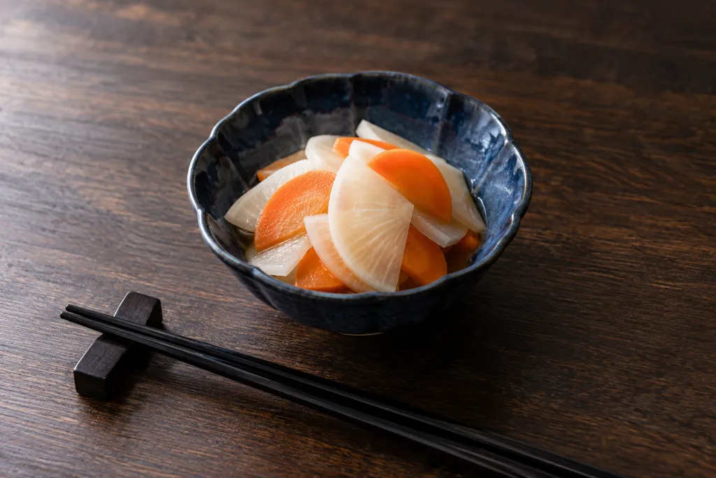 大根とにんじんの昆布浅漬けの完成イメージ