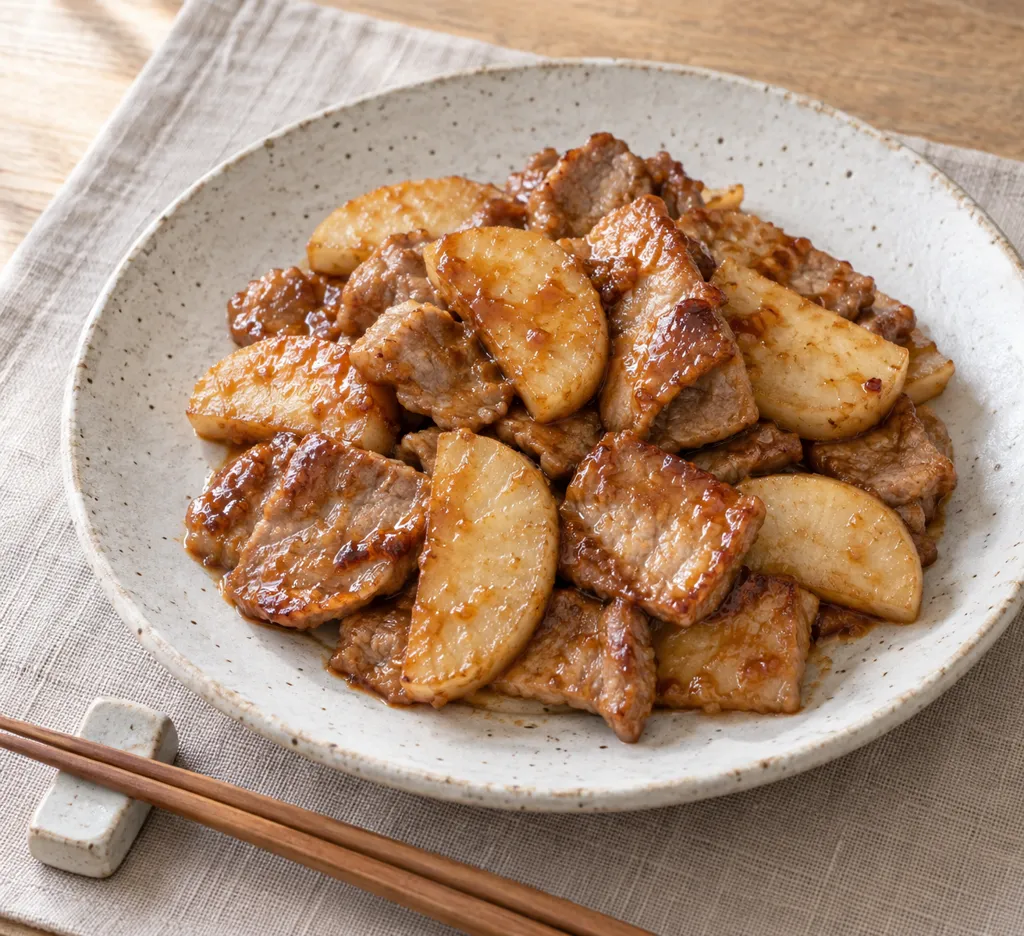 豚肩ロースと長芋の味噌焼きの完成イメージ