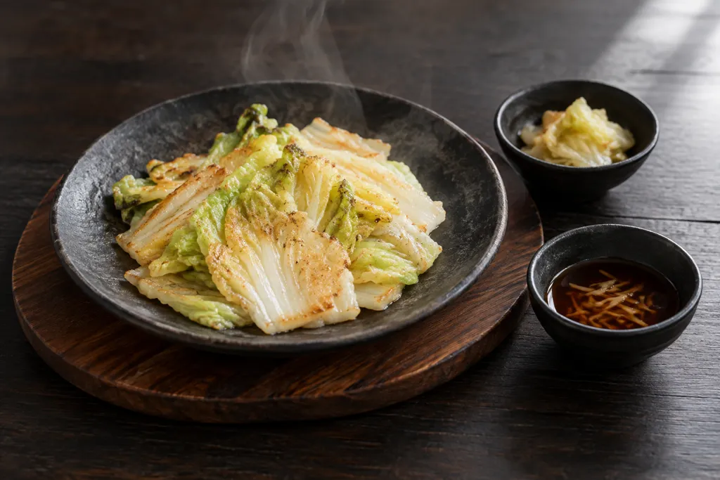 白菜の衣焼き しょうが酢醤油添えの完成イメージ