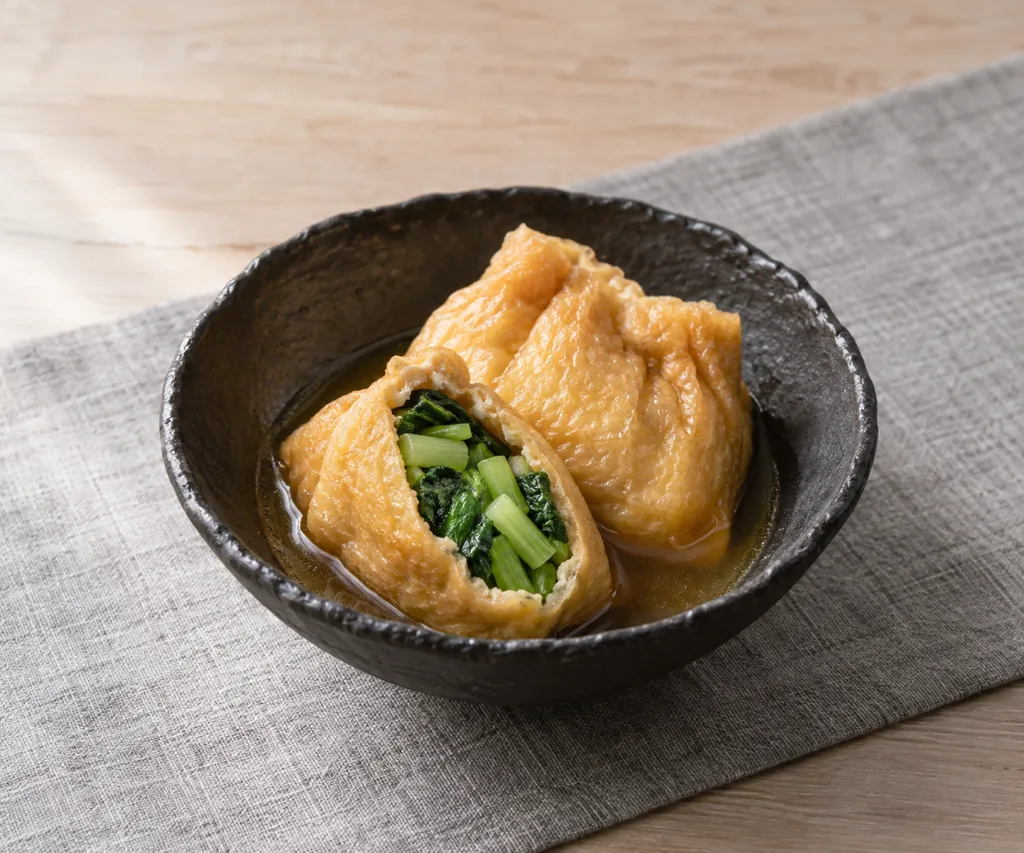 油揚げと小松菜の袋煮の完成イメージ