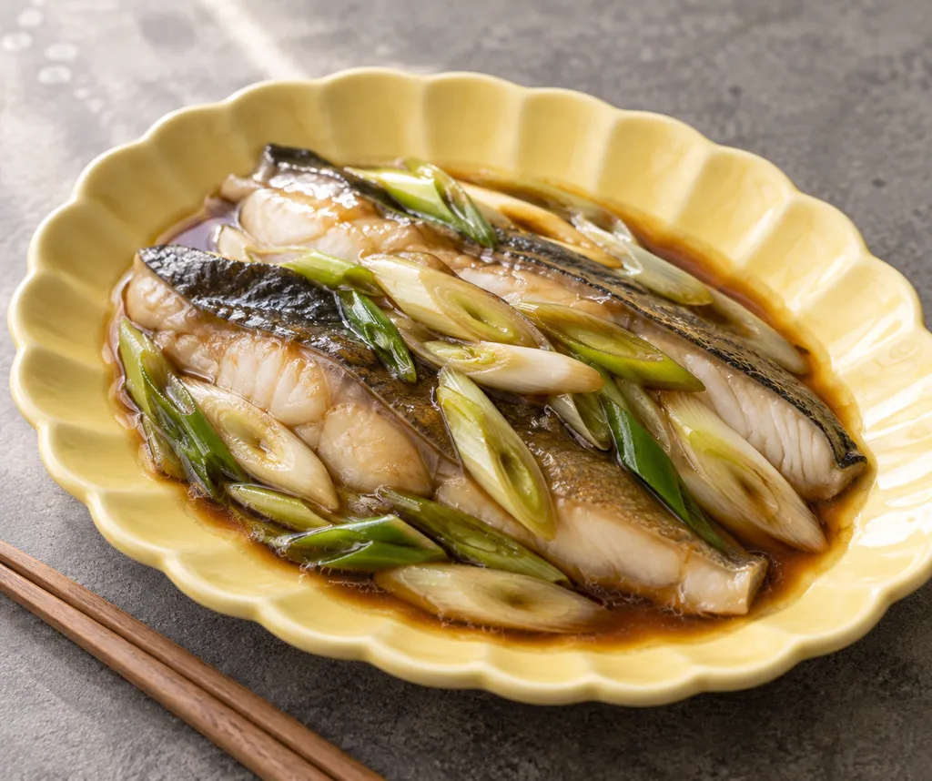 ほっけとねぎの中華蒸しの完成イメージ