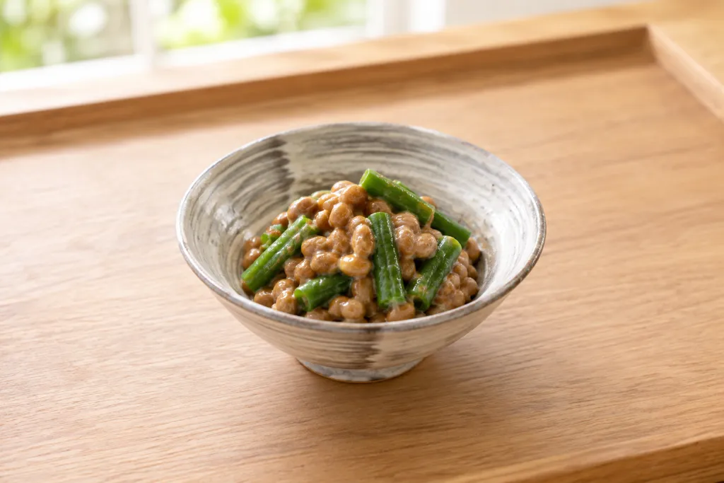 納豆といんげんのからし味噌和えの完成イメージ