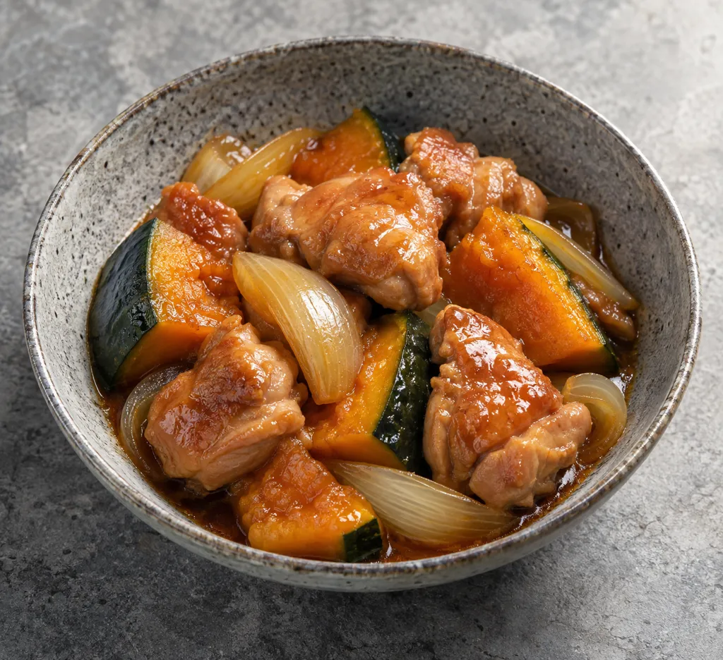 鶏もも肉とかぼちゃの甘辛煮の完成イメージ