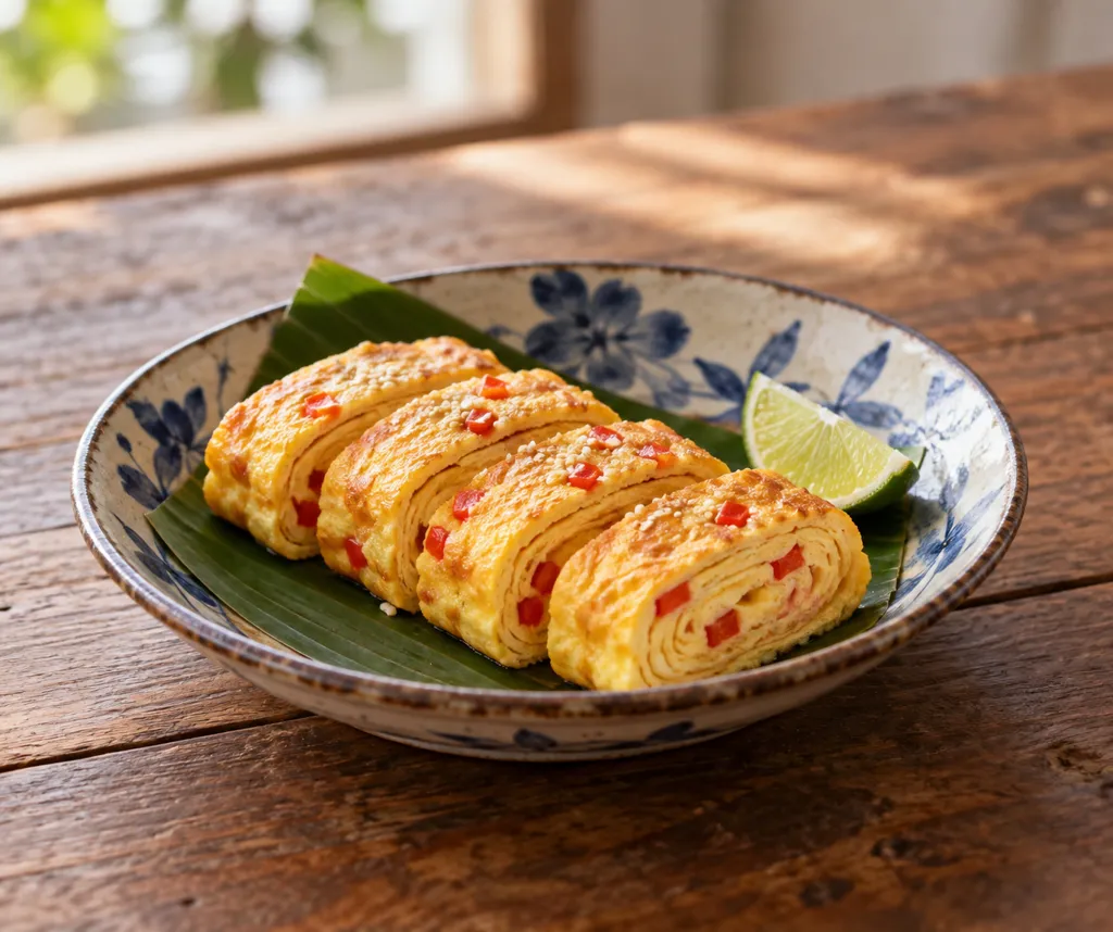 パプリカの卵焼きの完成イメージ