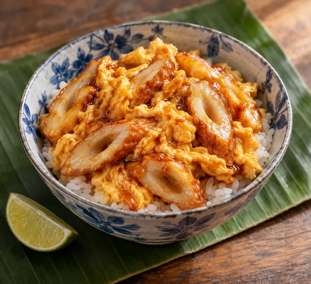 ちくわと卵の韓国卵丼の完成イメージ