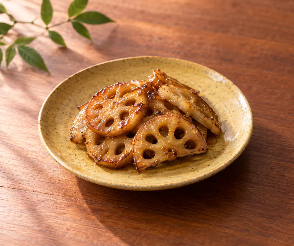 れんこんの照り醤油焼きの完成イメージ