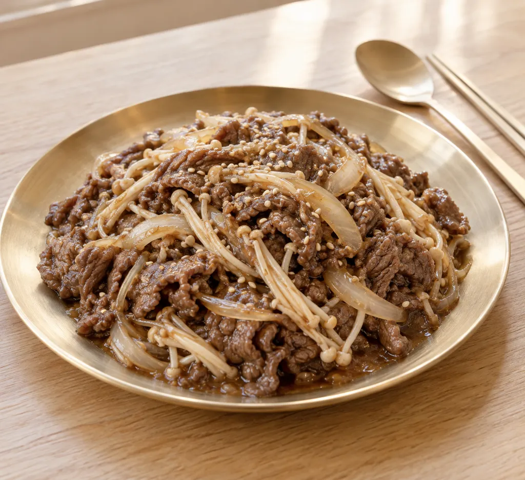 牛肉とえのきのプルコギの完成イメージ