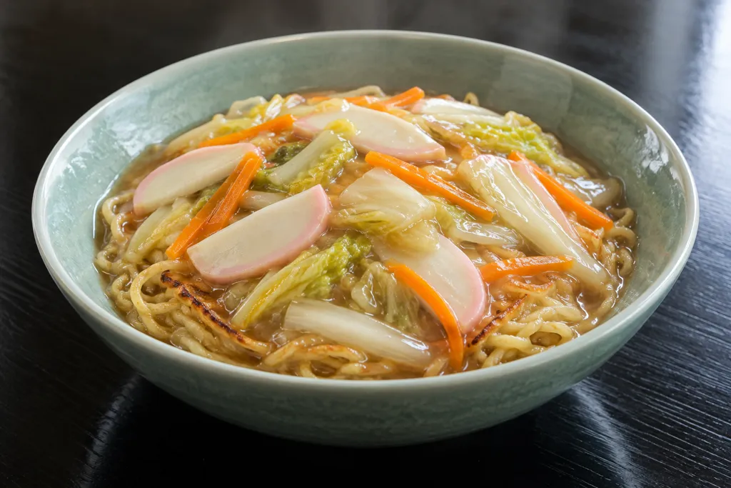 かまぼこと白菜の中華あんかけ麺の完成イメージ