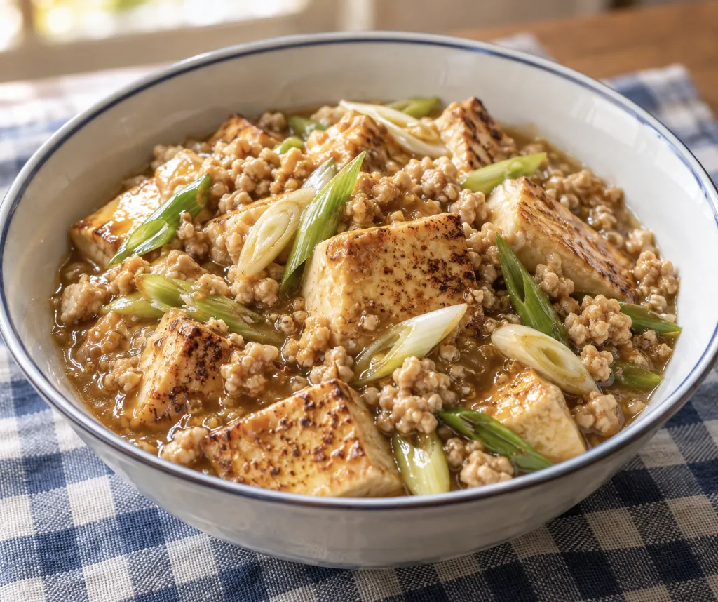 鶏ひき肉とねぎの麻婆豆腐の完成イメージ