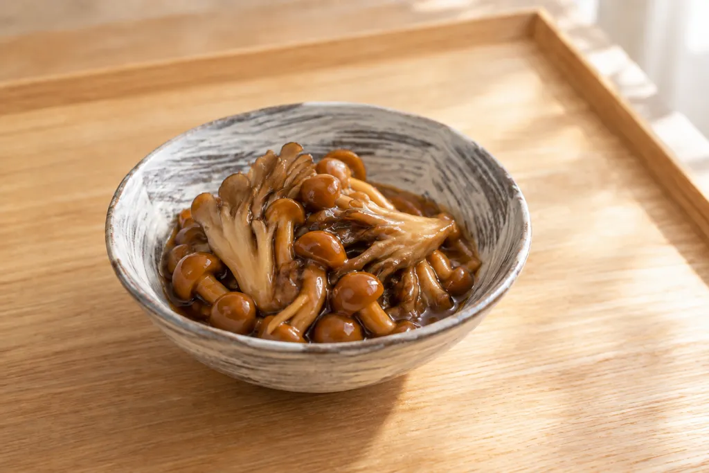 まいたけとなめこの甘辛煮の完成イメージ