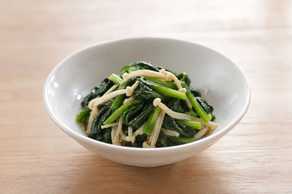 ほうれん草とえのきの中華油和えの完成イメージ