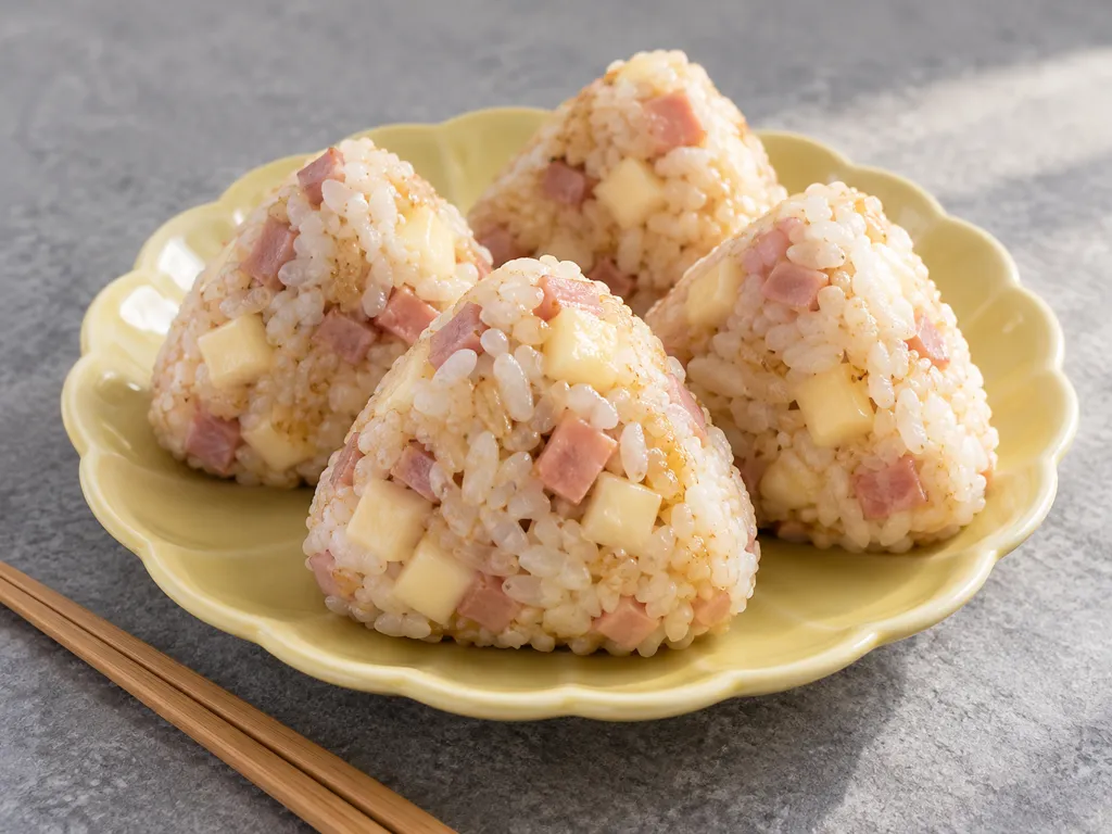 ハムのチーズおにぎりの完成イメージ
