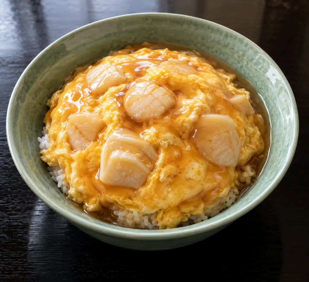 ほたてと卵の醤油あん天津飯の完成イメージ